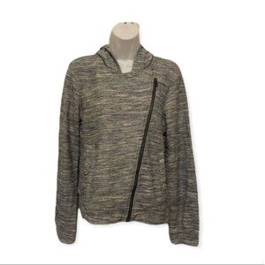 Anthro Saturday Sunday Hooded Tweed Moto Jacket size small